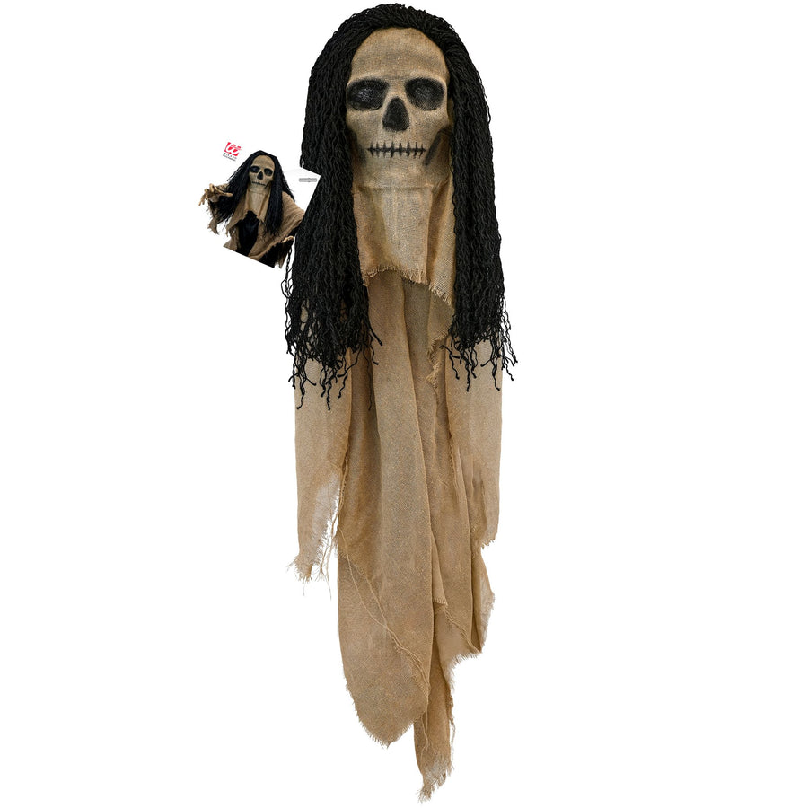 "MASKE TOTENKOPF MIT UMHANG UND HAAREN" – Detailansicht