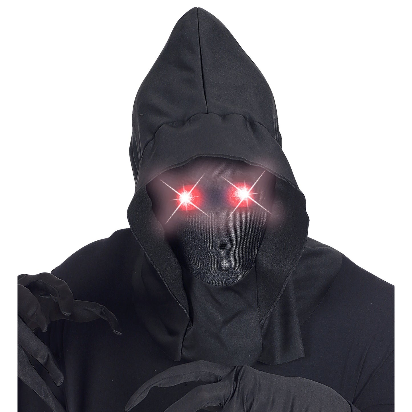 "MASKE UNSICHTBARES GESICHT MIT KAPUZE UND ROTEN LEUCHTENDEN AUGEN - FADE-IN-FADE OUT EFFEKT" – Ansicht 3
