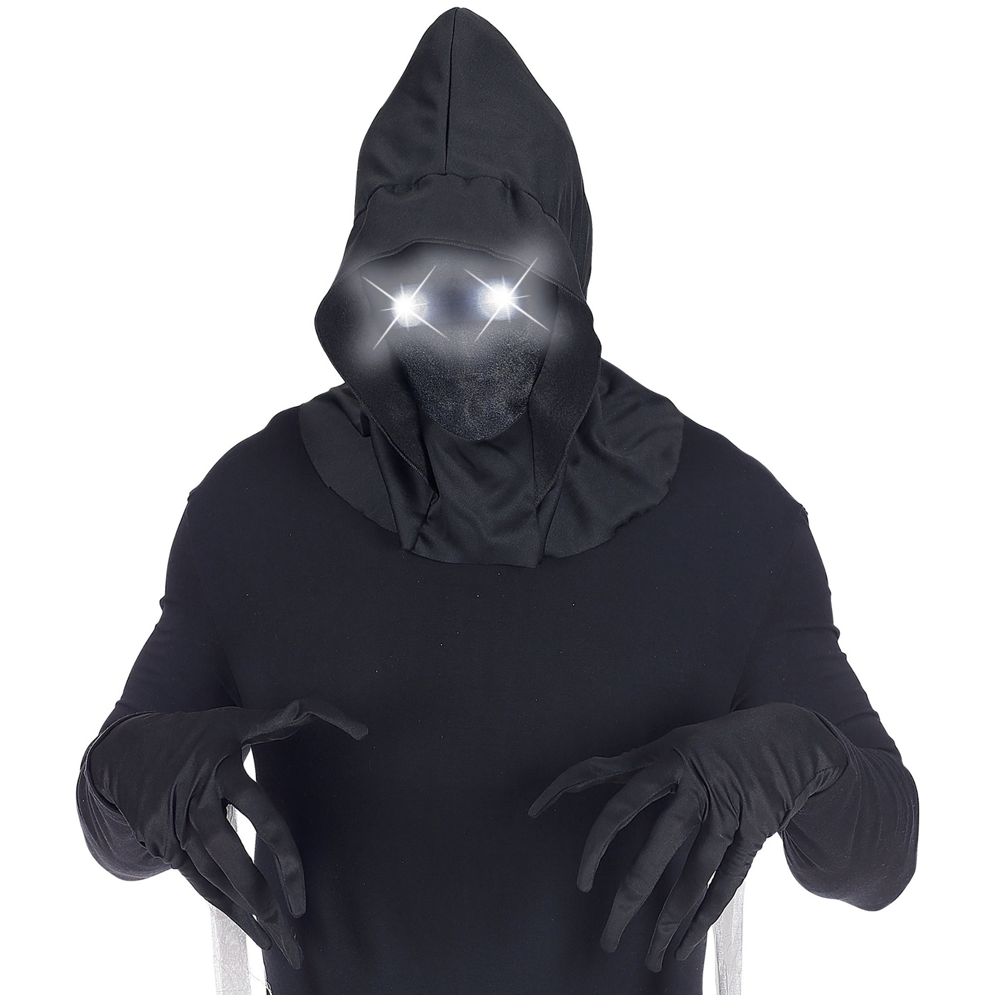 "MASKE UNSICHTBARES GESICHT MIT KAPUZE UND WEIßEN LEUCHTENDEN AUGEN - FADE-IN-FADE OUT EFFEKT" – Ansicht 4