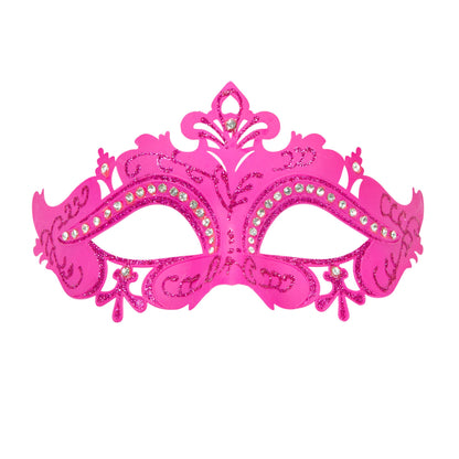 "MASKE VENEDIG PINK UND STRASS" – Vorderansicht