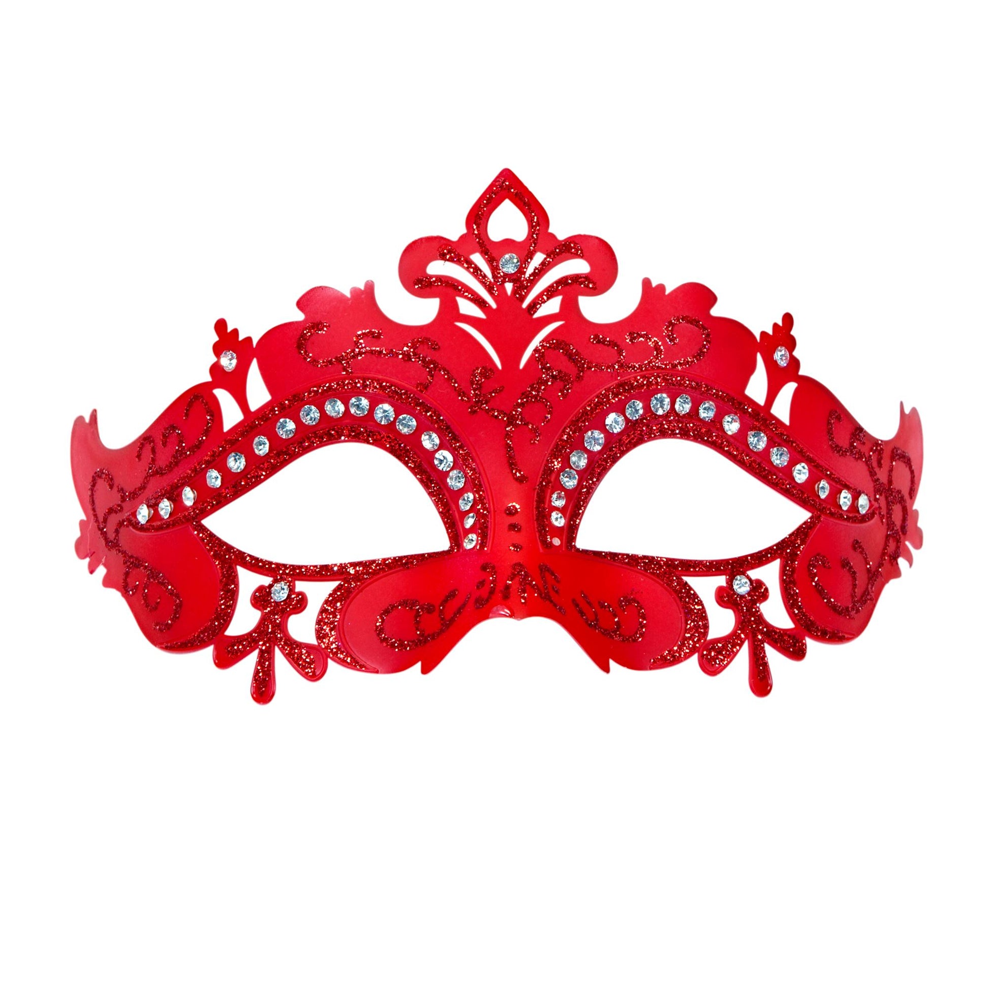 "MASKE VENEDIG ROT UND STRASS" – Vorderansicht