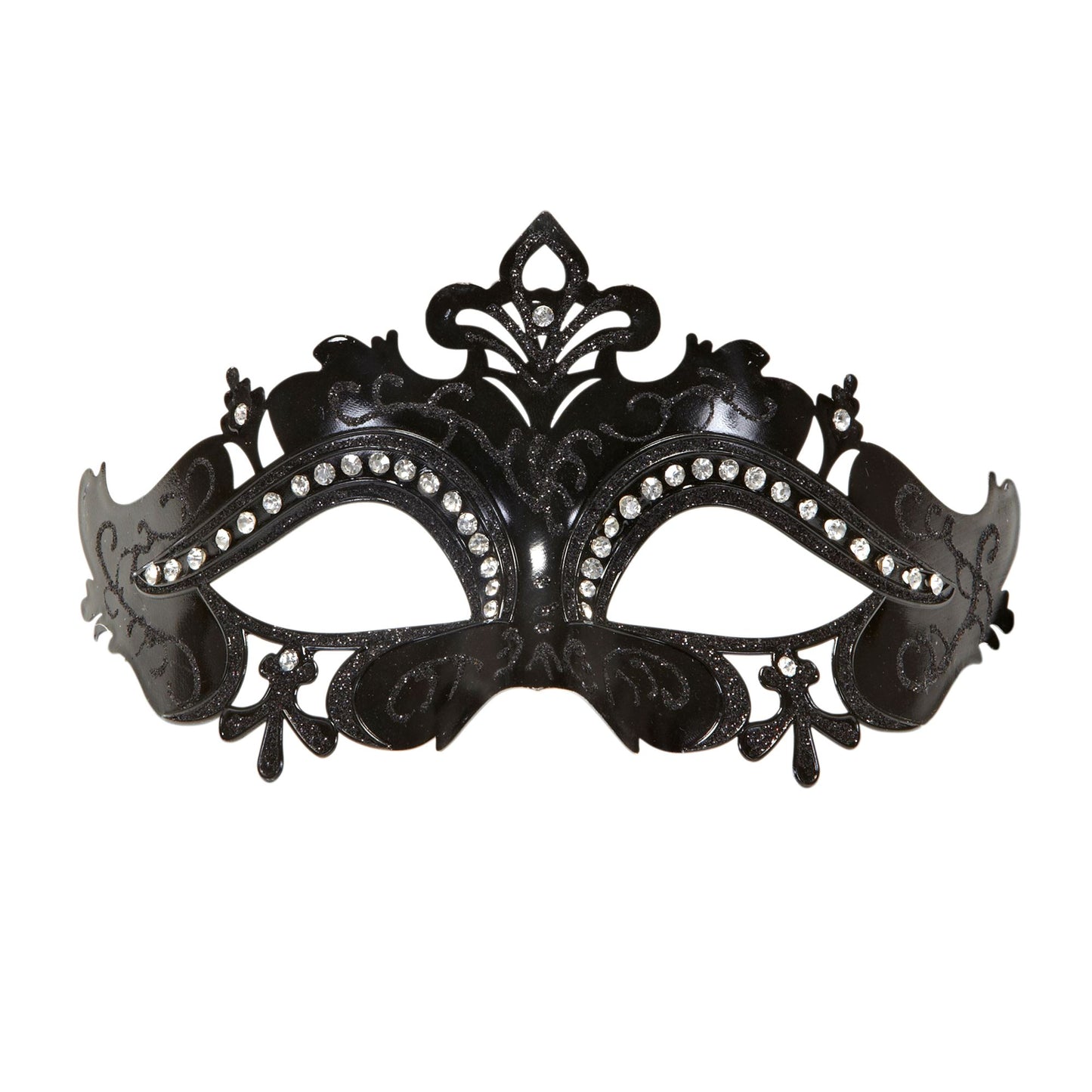"MASKE VENEDIG SCHWARZ UND STRASS" – Vorderansicht