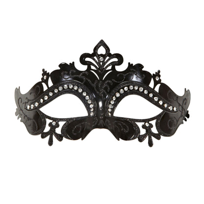 "MASKE VENEDIG SCHWARZ UND STRASS" – Vorderansicht