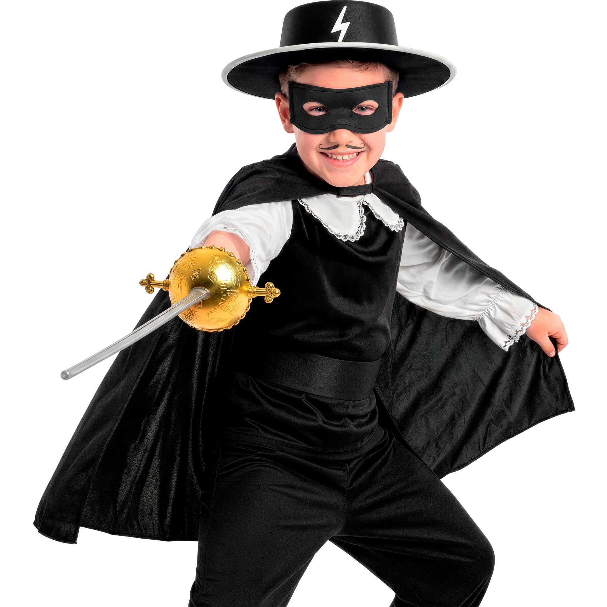 "MASKIERTER BANDIT" Dress- Up- Set (Umhang, Hut, Maske, Bauchbinde) – Ansicht 3