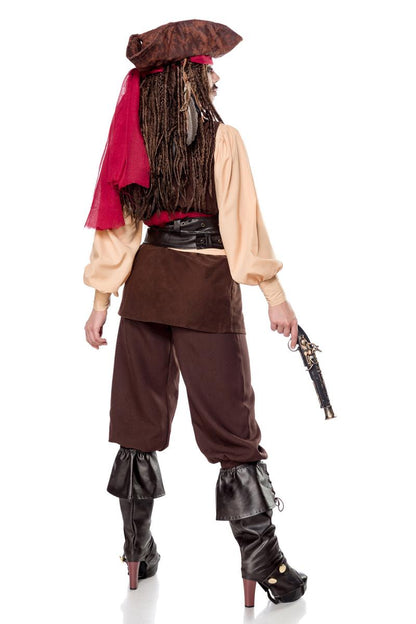 Maskparadise Miss Sparrow Piratenkostüm Damen – Baumwolle & Samt – Detailansicht
