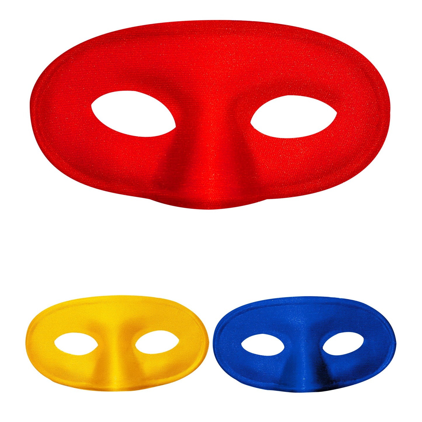 "MASQUERADE AUGENMASKE" 3 Farben sort.: 6 rot, 3 blau, 3 gelb – Vorderansicht