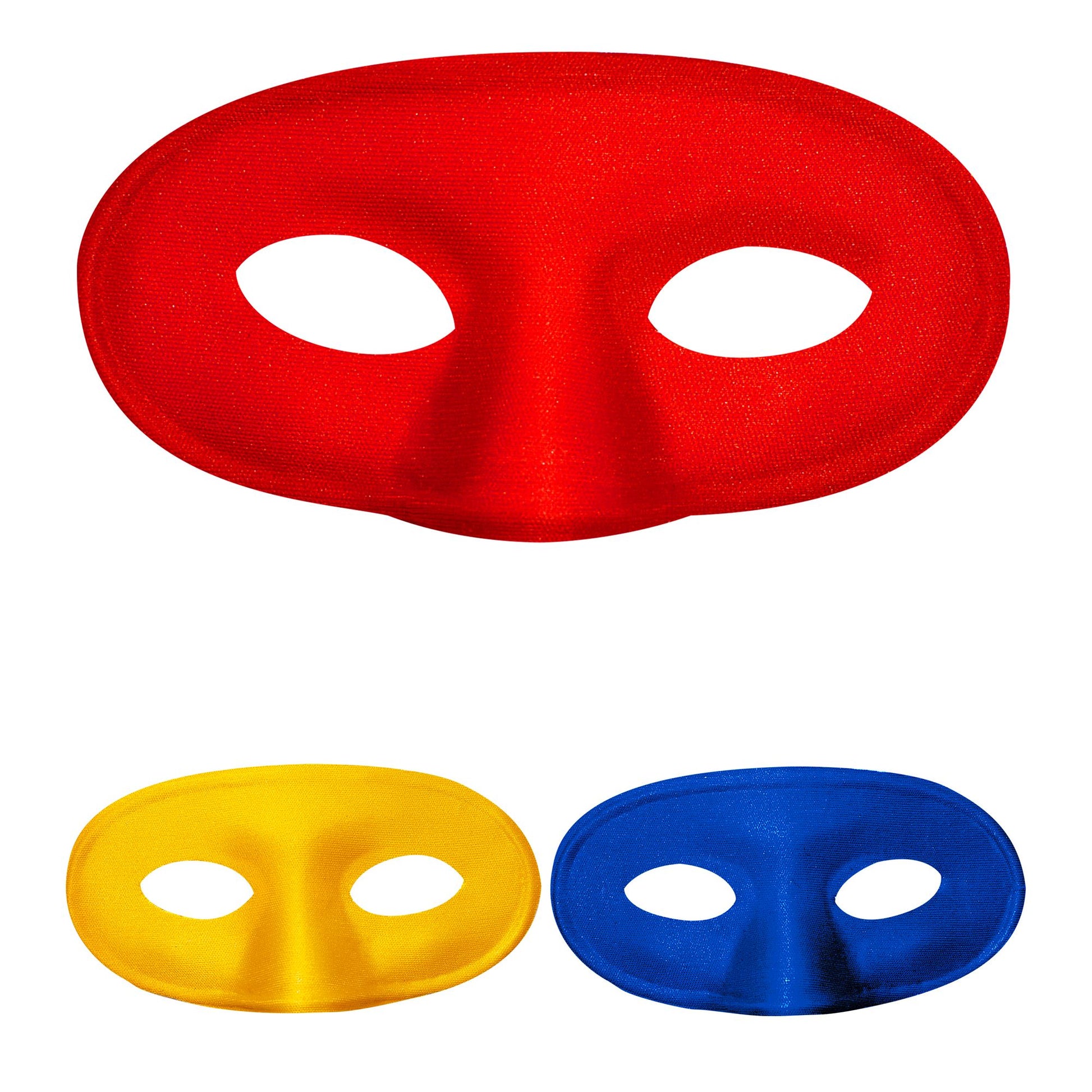 "MASQUERADE AUGENMASKE" 3 Farben sort.: 6 rot, 3 blau, 3 gelb – Vorderansicht