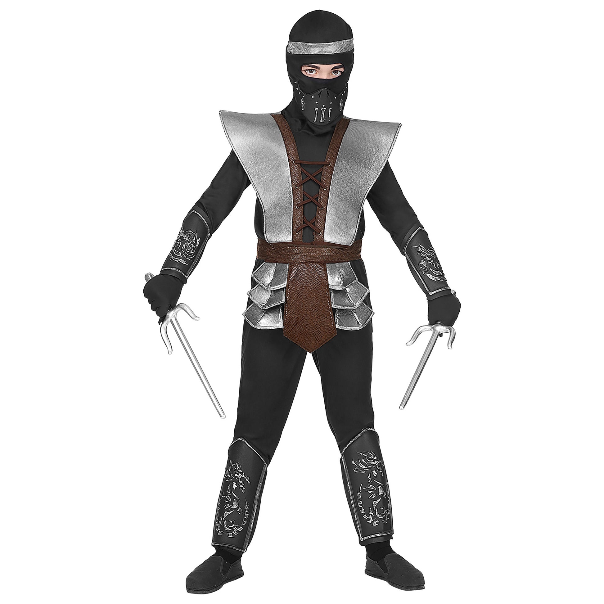 "MASTER NINJA" (Oberteil, Hose, Waffenrock, Gürtel, Armschoner, Beinschoner, Maske) – Ansicht 3