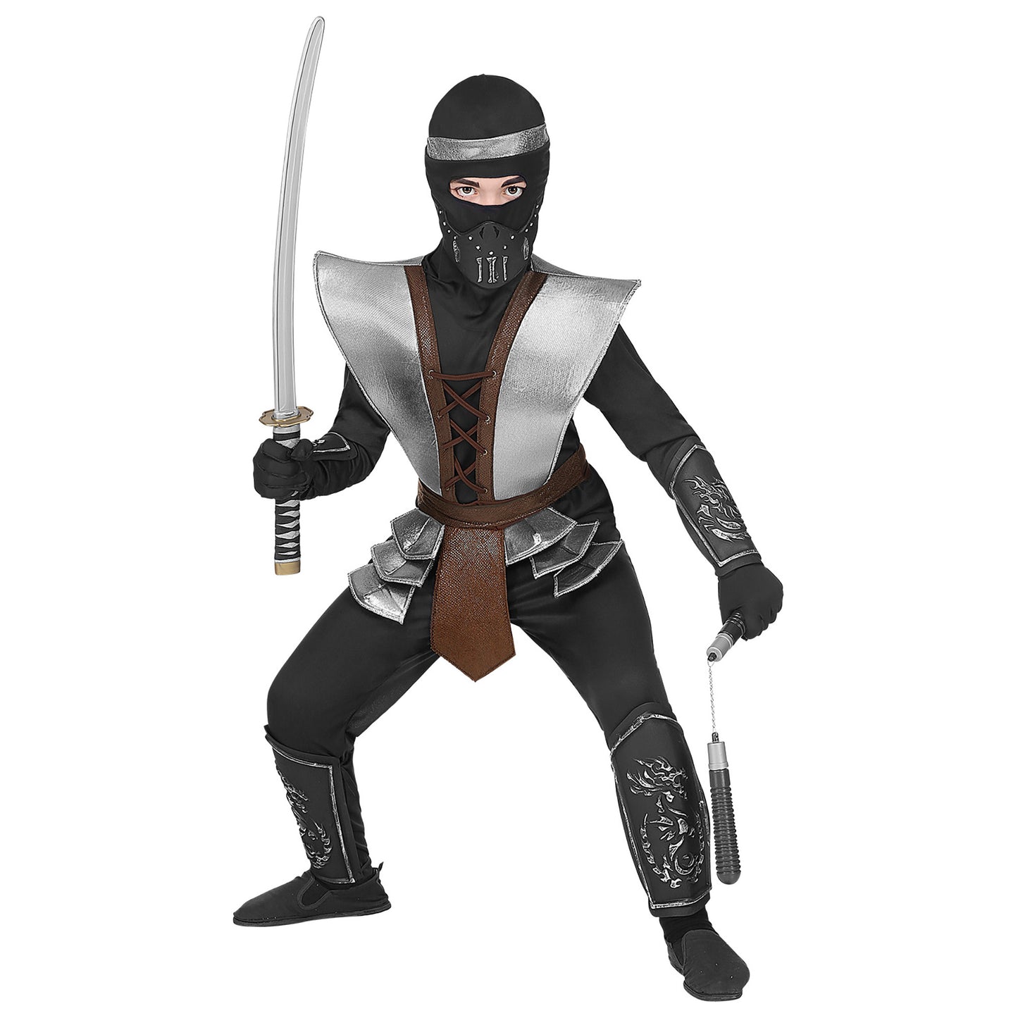 "MASTER NINJA" (Oberteil, Hose, Waffenrock, Gürtel, Armschoner, Beinschoner, Maske) – Ansicht 4