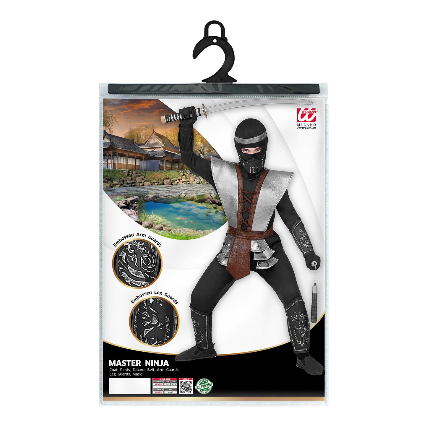 "MASTER NINJA" (Oberteil, Hose, Waffenrock, Gürtel, Armschoner, Beinschoner, Maske) – Ansicht 5