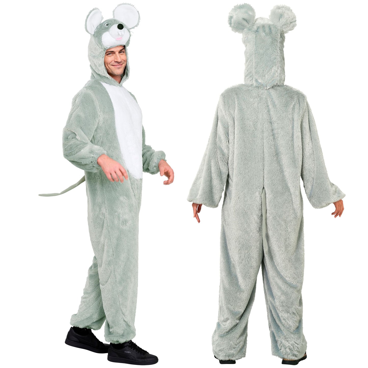 "MAUS EXTRA WEICHES PLÜSCHKOSTÜM" (Overall mit Kapuze) – Ansicht 4