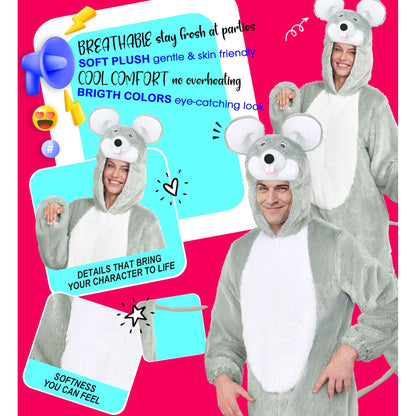 "MAUS EXTRA WEICHES PLÜSCHKOSTÜM" (Overall mit Kapuze) – Ansicht 5