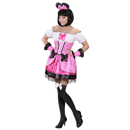 "MAUS PINK" (Kleid, Armstulpen, Ohren) – Detailansicht
