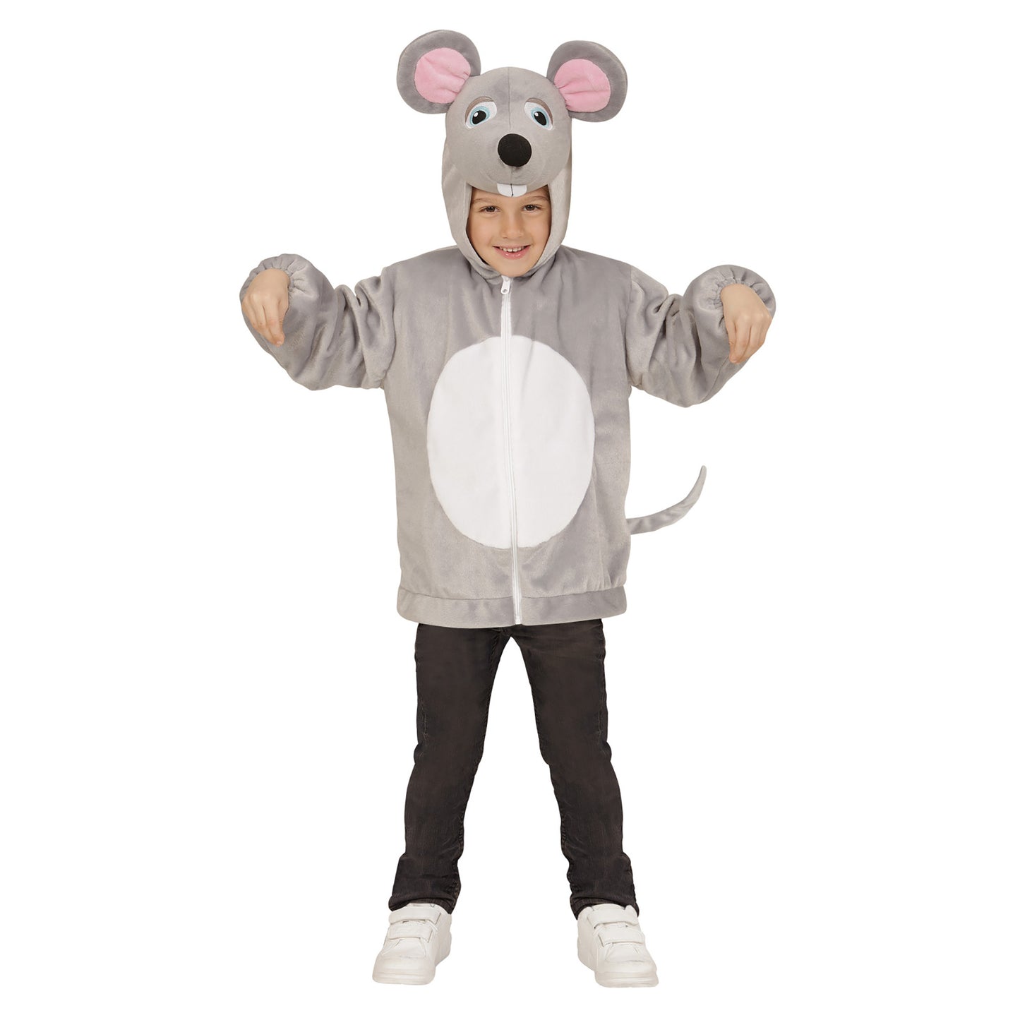 "MAUS SOFT PLÜSCHKOSTÜM" (Jacke mit Kapuze) – Vorderansicht