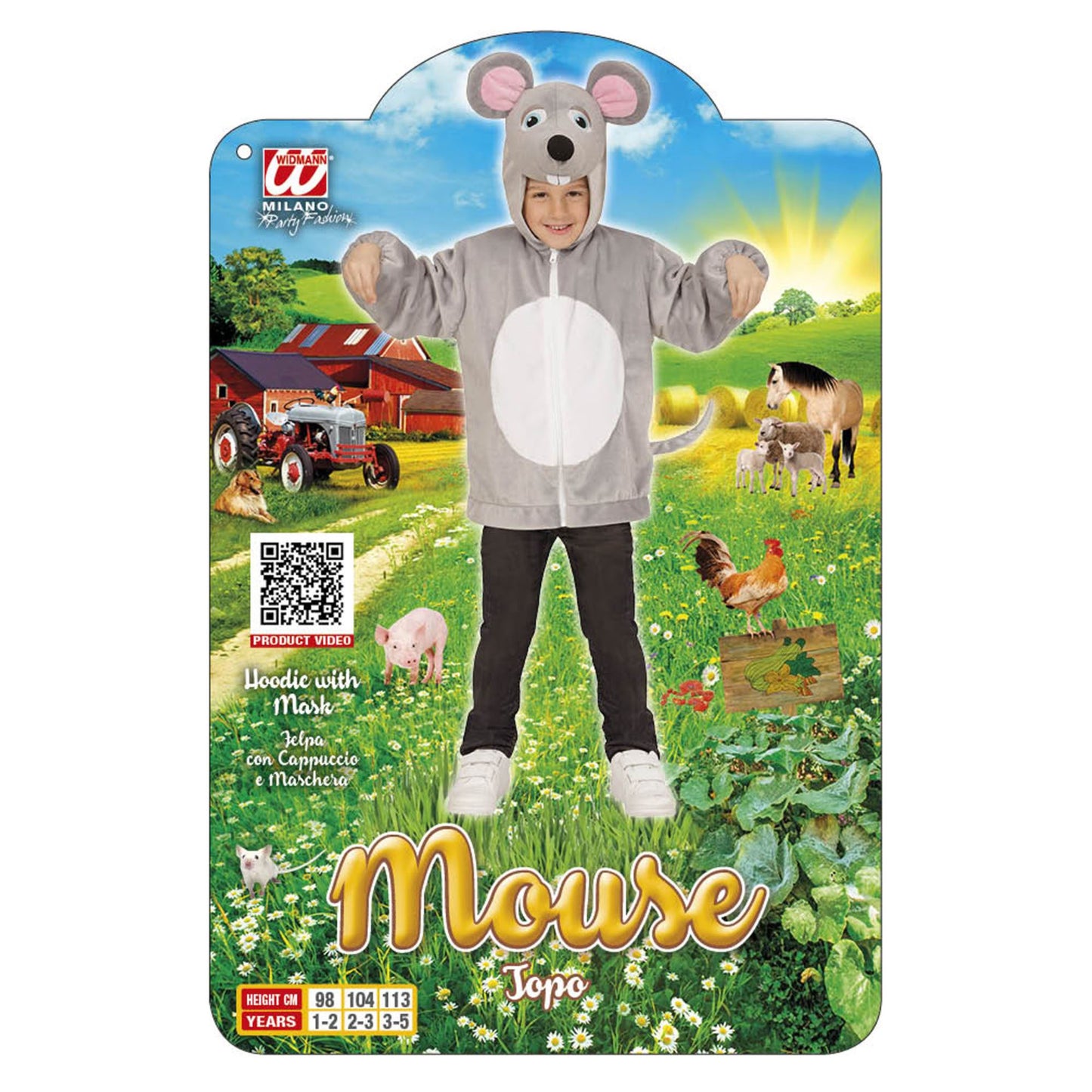 "MAUS SOFT PLÜSCHKOSTÜM" (Jacke mit Kapuze) – Detailansicht