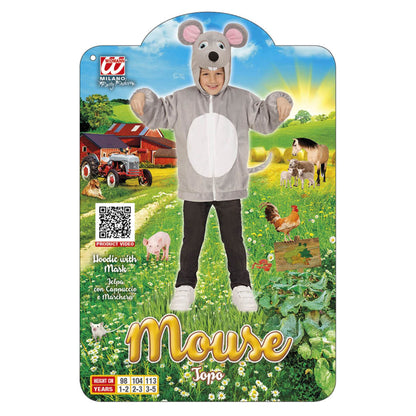 "MAUS SOFT PLÜSCHKOSTÜM" (Jacke mit Kapuze) – Detailansicht