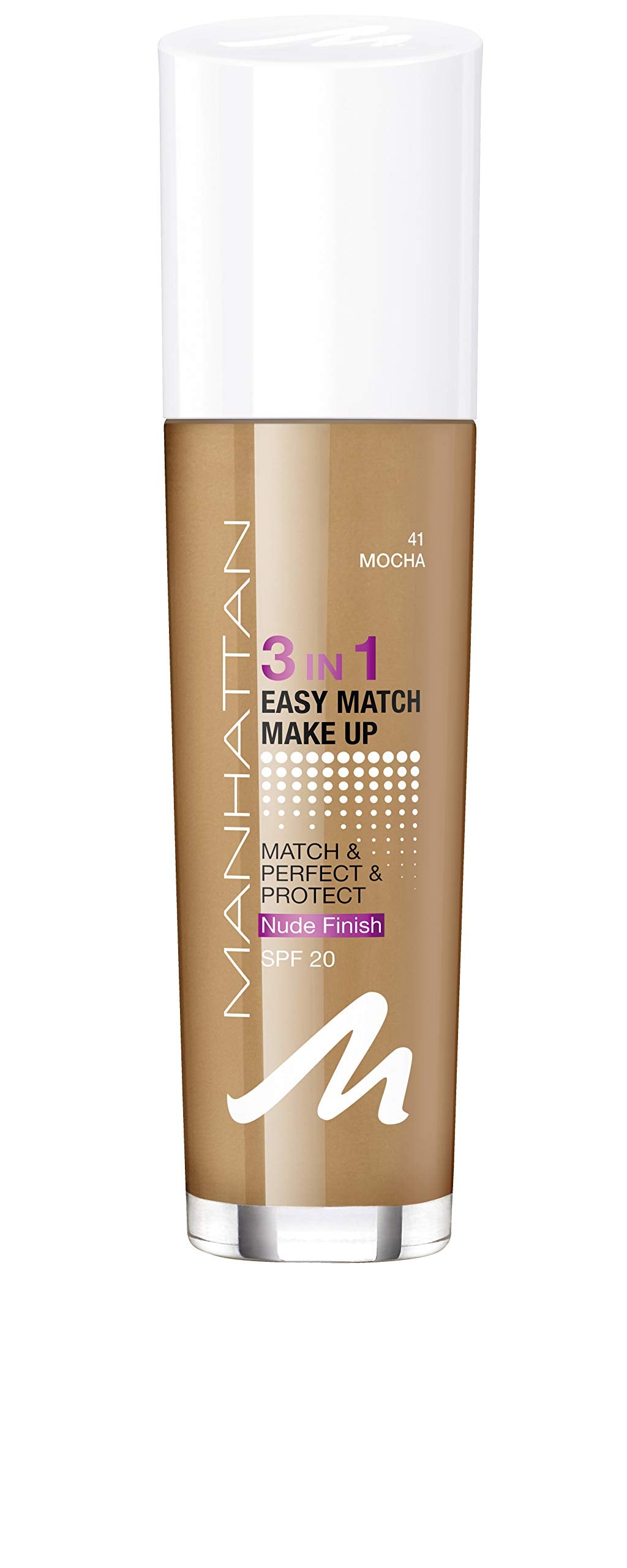 Manhattan Manhattan, Easy Match 3 In 1, Flüssige Grundierung, 41, Mokka, SPF 20, 30 ml Regular