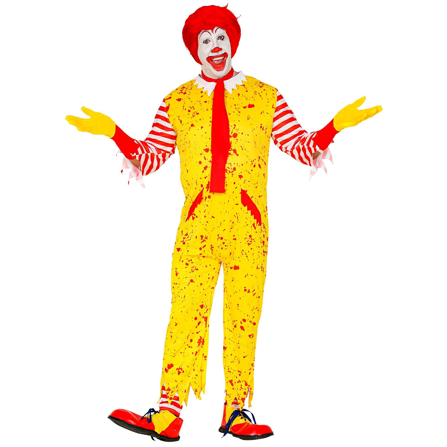 "McKILLER CLOWN" (Overall, Strümpfe ohne Füße, Schal) – Detailansicht