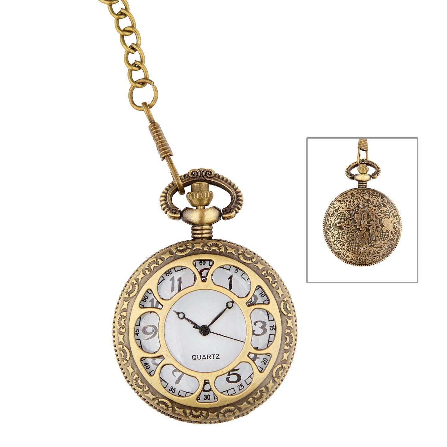 "MECHANISCHE TASCHENUHR MIT KETTE" – Vorderansicht