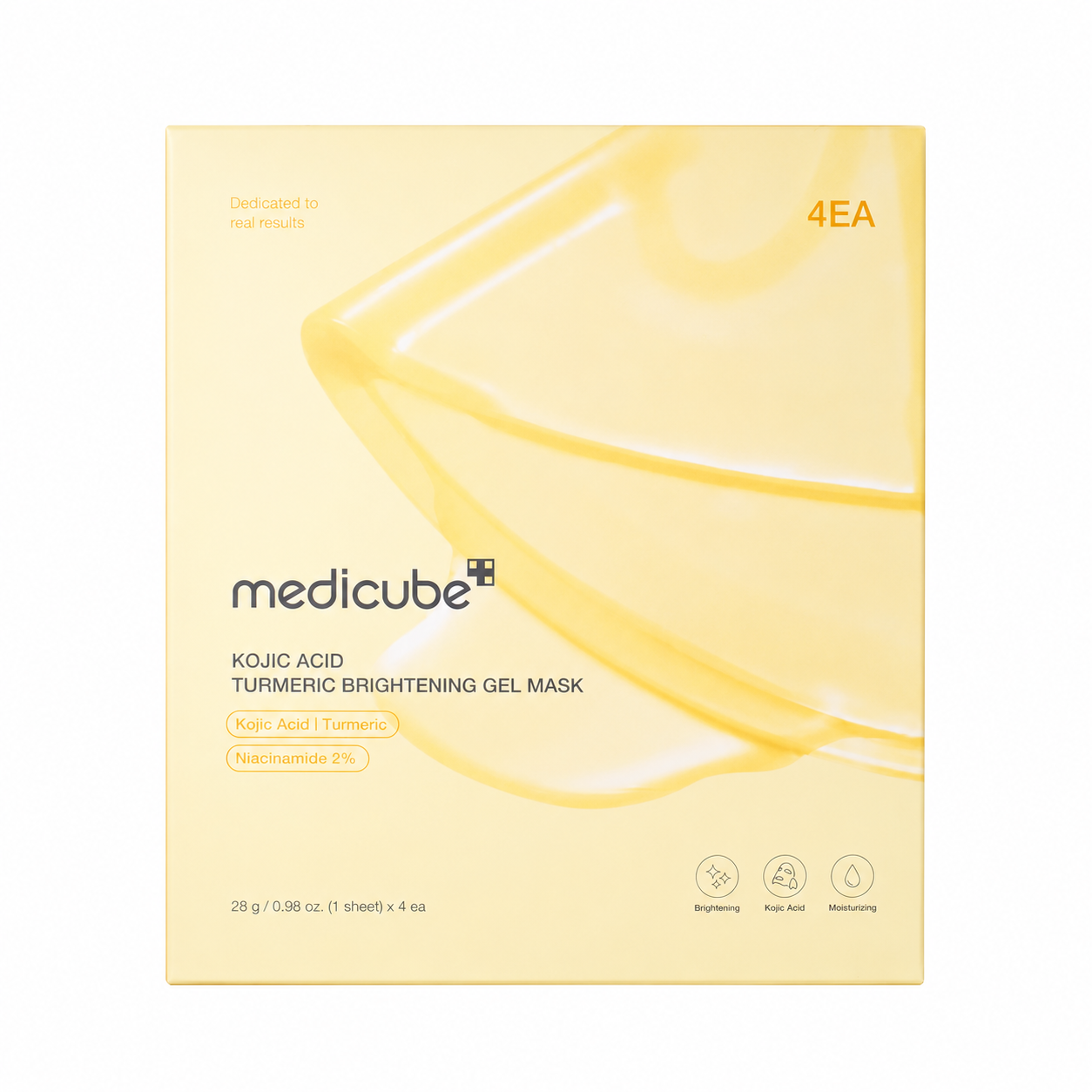 Medicube, Kojic Acid Turmeric, Aufhellend und nährend, Gelmaske, Für das Gesicht, 4 stk, 28 g