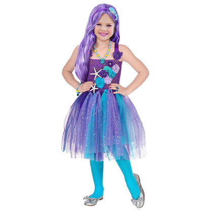 "MEERJUNGFRAU" (Kleid mit Tutu, Haarreif) – Vorderansicht