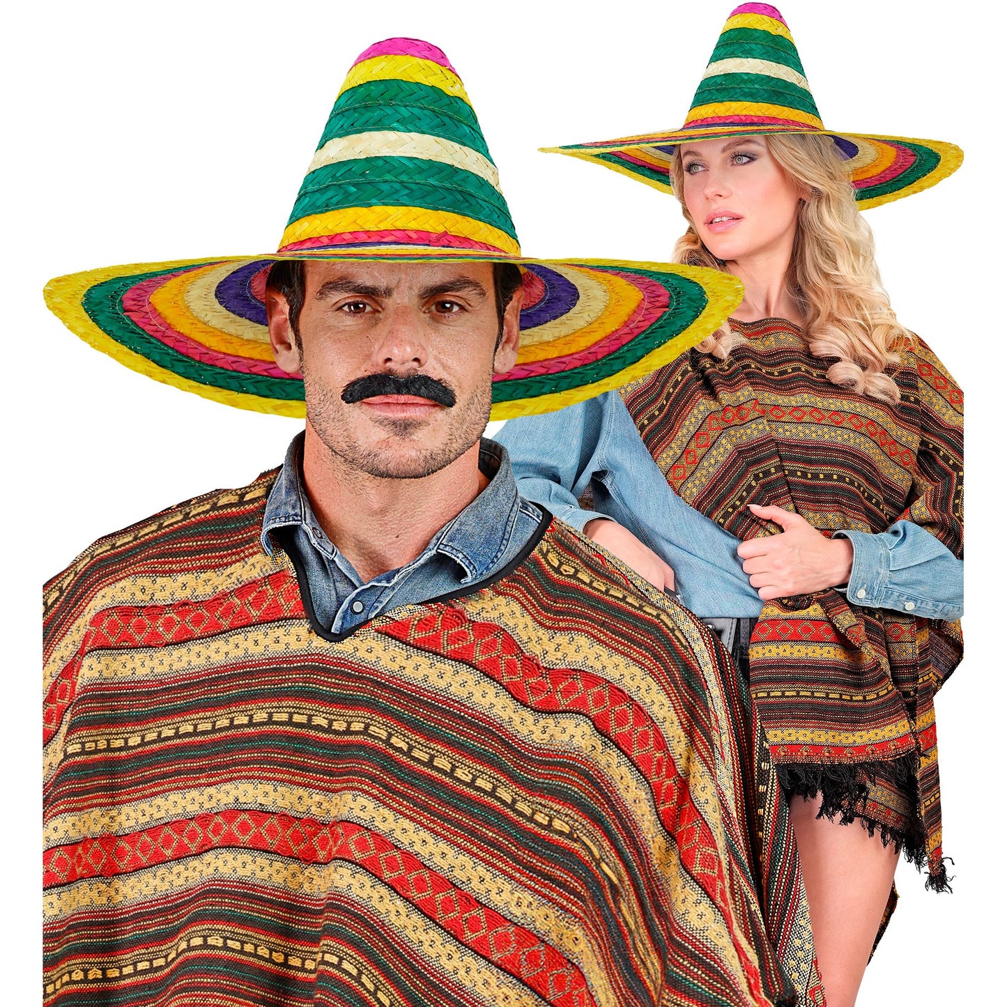 "MEHRFARBIGER SOMBRERO" 50 cm – Detailansicht