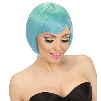"MELANGE FASHION PERÜCKE GRÜN-BLAU" in farbiger Box – Ansicht 3