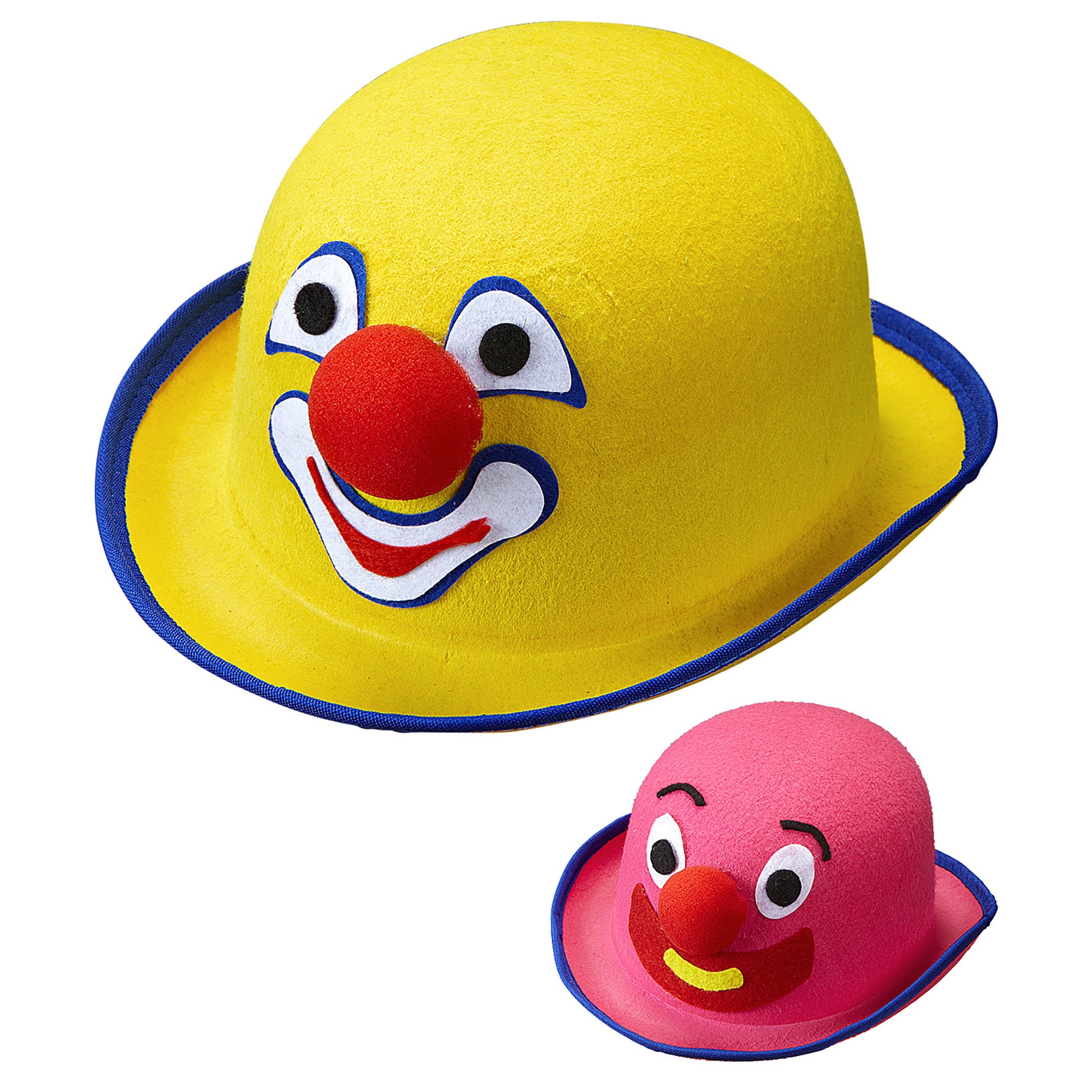 "MELONE CLOWN" aus Filz - rosa und gelb sortiert – Vorderansicht
