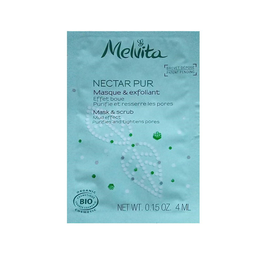 Melvita Nectar Pur Bio porenverfeinernde Peelingmaske für das Gesicht 4 ml Muster