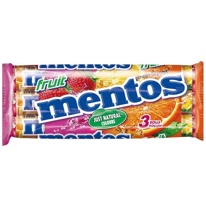 mentos Fruit 3x38g Multipack Kaudragees mit Fruchtgeschmack – Seitenansicht