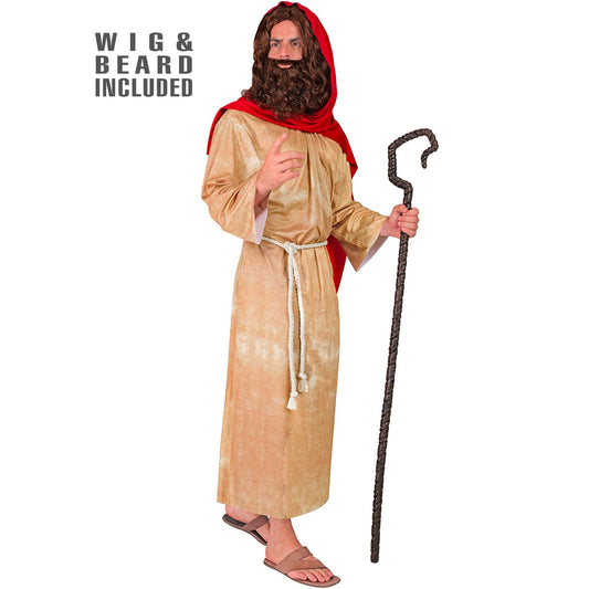"MESSIAS" (Tunika, Gürtel, Schultertuch, Perücke, Bart) – Vorderansicht