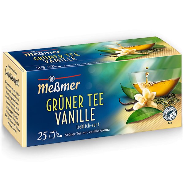 Messmer Grüntee Vanille 25er Teebeutel Packung