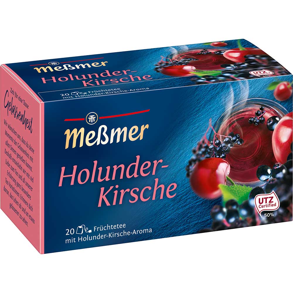 Messmer Holunder Kirsche Tee 20er Packungsbild
