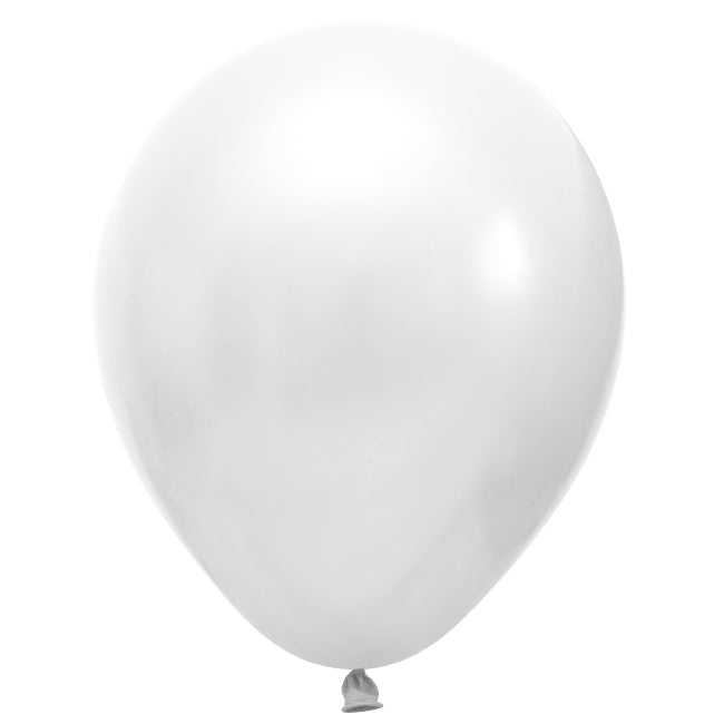 100 Stück Luftballons Party-Deko Metallic Weiss 26cm