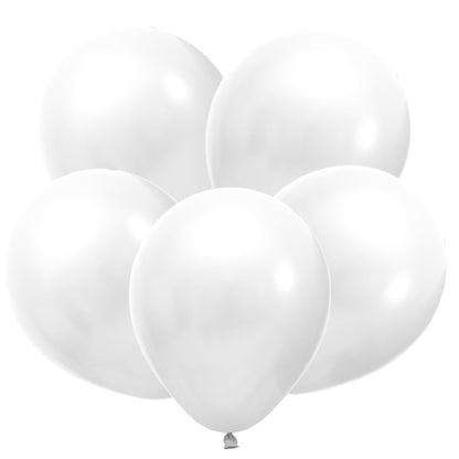 100 Stück Luftballons Party-Deko Metallic Weiss 26cm