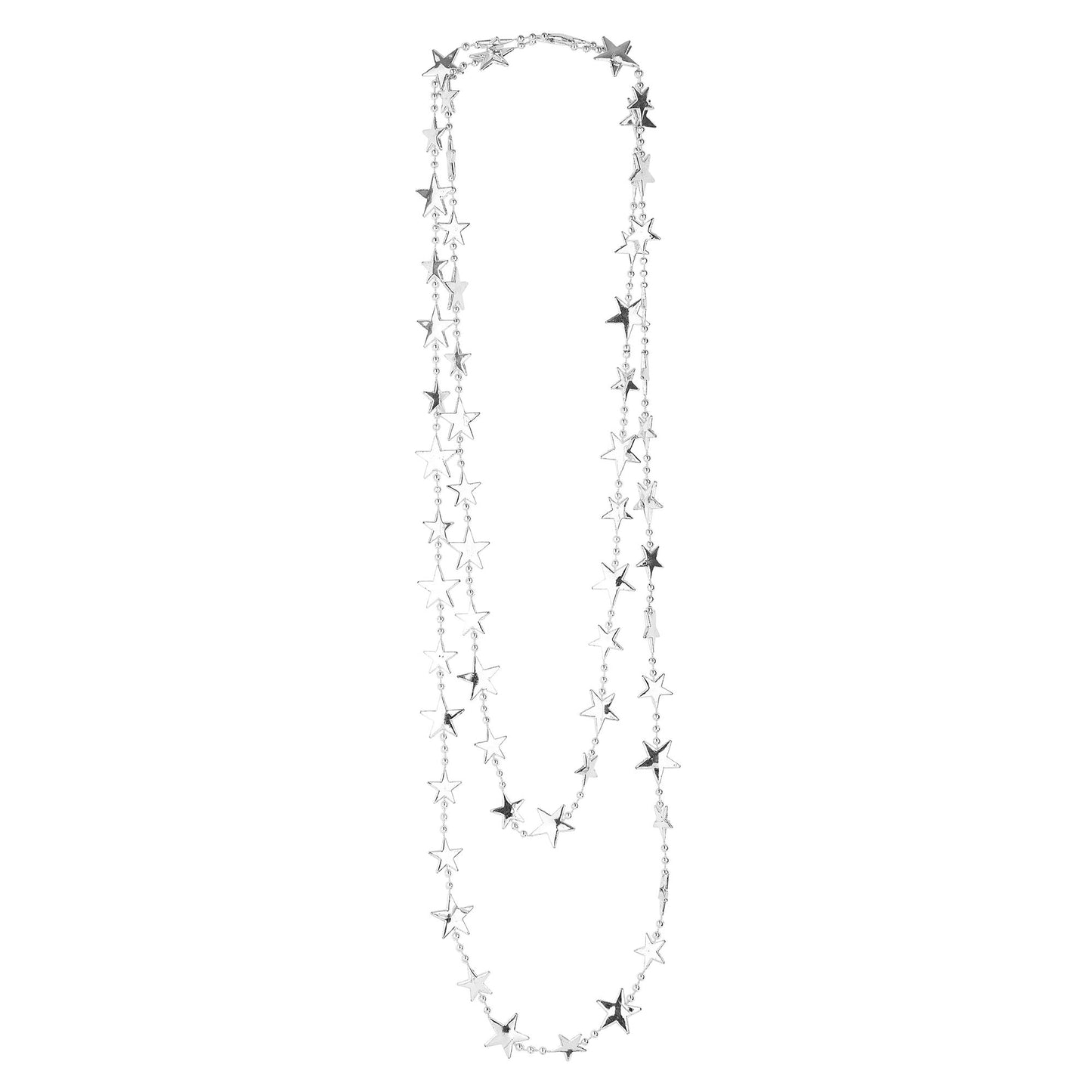 "METALLIC-SILBER STERNENKETTE " 210 cm – Detailansicht