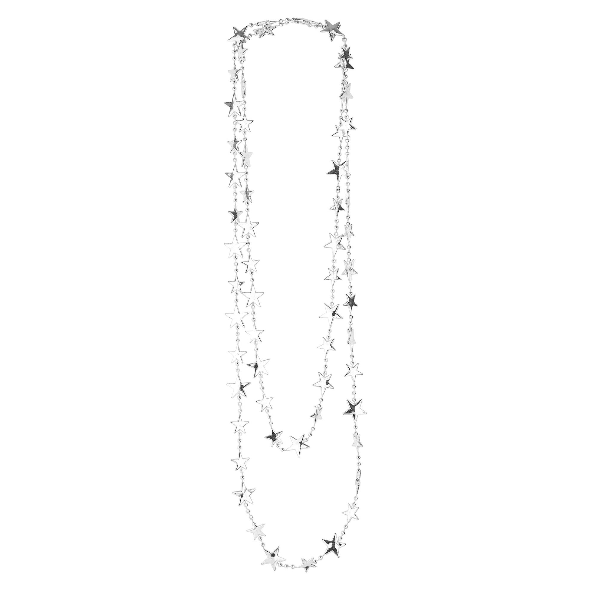 "METALLIC-SILBER STERNENKETTE " 210 cm – Detailansicht