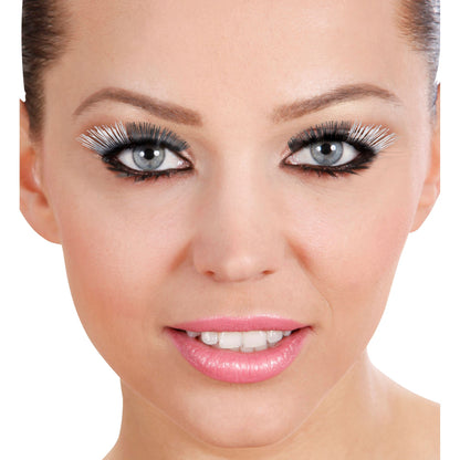 "METALLISIERTE CELEBRITY WIMPERN" mit Klebstofftube - sort. schwarz-gold und schwarz-silber – Ansicht 3