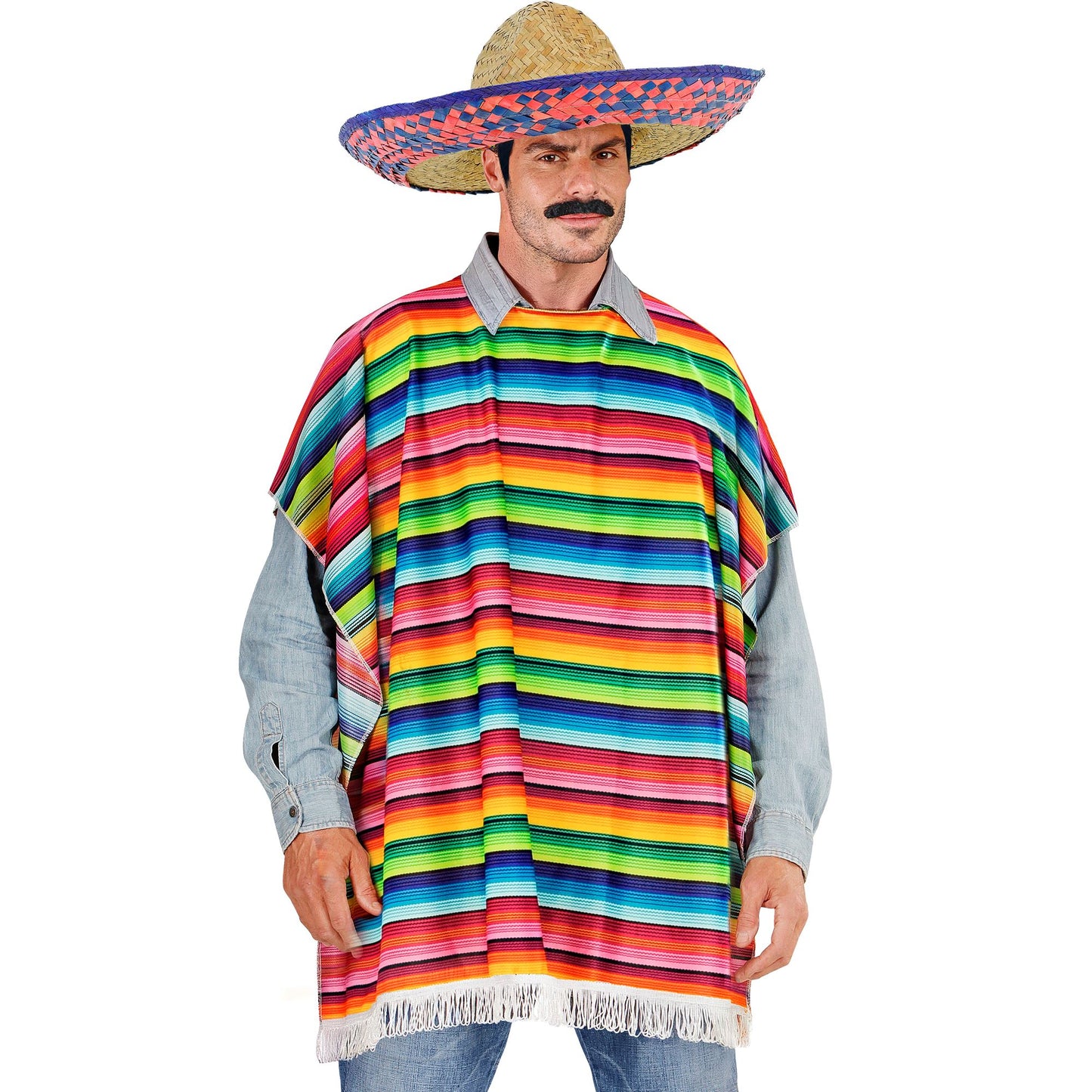 "MEXIKANER" (Poncho, Sombrero) – Vorderansicht