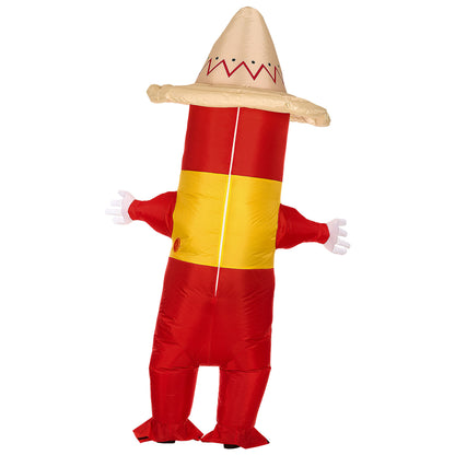"MEXIKANISCHE CHILI" (aufblasbares Kostüm m. integriertem Gebläse & Maske mit Sombrero) – Ansicht 4