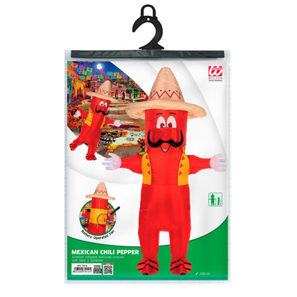 "MEXIKANISCHE CHILI" (aufblasbares Kostüm m. integriertem Gebläse & Maske mit Sombrero) – Ansicht 5
