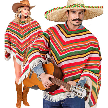 "MEXIKANISCHER PONCHO" aus Canvas Baumwolle – Vorderansicht