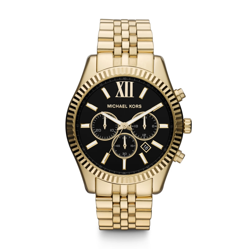 MICHAEL KORS MK8286 Chronograph Armbanduhr 45 mm Gold ansicht-2