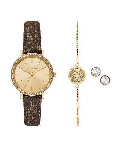MICHAEL KORS Mod. ADDYSON Special Pack + Bracelet + Earrings MKO9001SET Only Time Armbanduhr 32 mm Gold