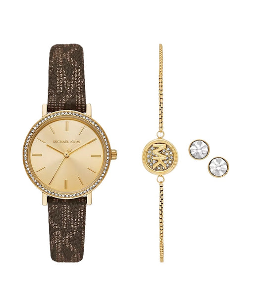 MICHAEL KORS Mod. ADDYSON Special Pack + Bracelet + Earrings MKO9001SET Only Time Armbanduhr 32 mm Gold