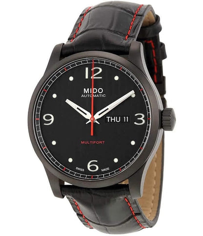 MIDO MULTIFORT GENT ARABIC M0054303705000 Day & Date Armbanduhr 42 mm Schwarz ansicht-2
