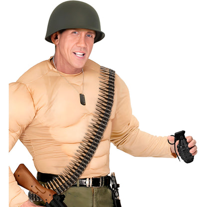 "MILITÄRSET" (Helm, Gürtel 96 Kugeln, Handbombe) – Ansicht 5