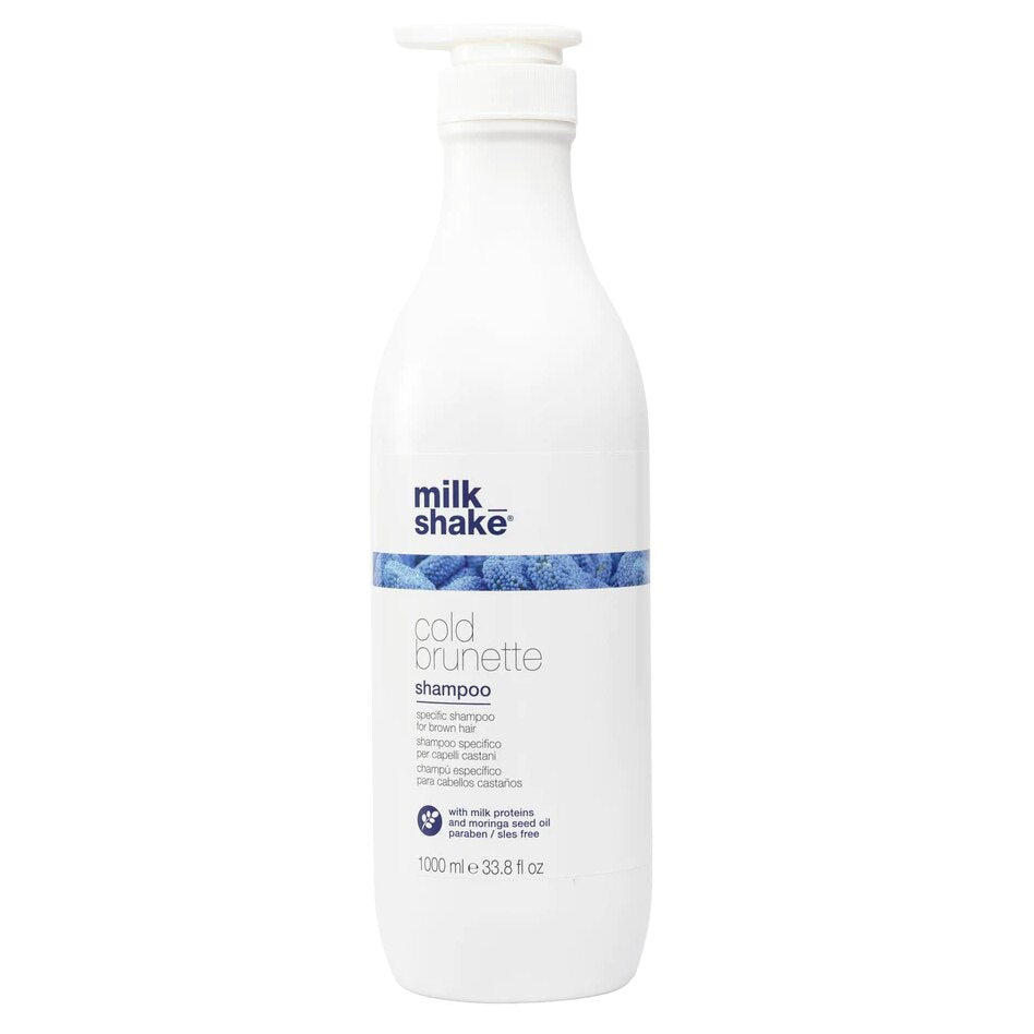 Milk Shake Milk Shake, Cold Brunette, Moringaöl, Haarshampoo, Entfernen Sie warme Töne – Rot/Orange, 1000 ml Regular