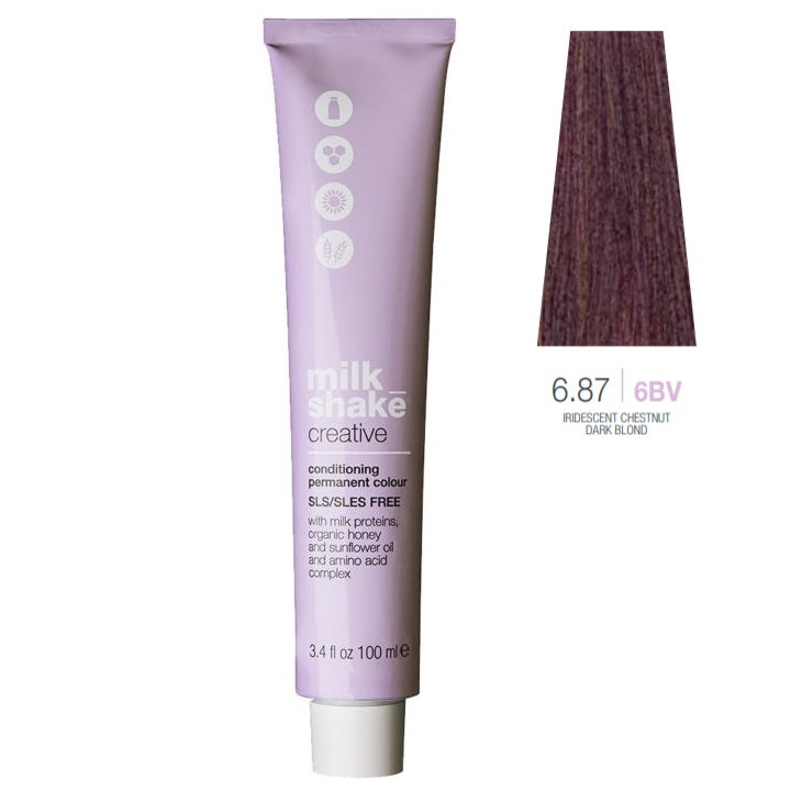 Milk Shake Milk Shake, Creative, Ohne SLS/SLES, Permanente Haarfarbe, 6.876BV Iridescent Chestnut Dark Blond, 100 ml Regular