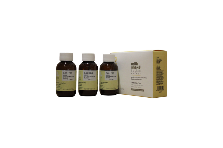 Milk Shake Gloss demi-permanente Haarfarbe 7.837BG Set mit 3 x 60 ml